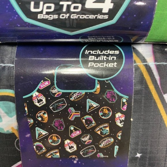 Disney Pixar BUZZ LIGHTYEAR Reusable Grocery Bags LOT of 4 Easy Fold Up - Picture 5 of 10